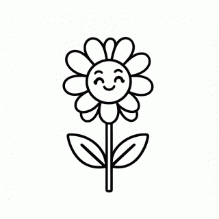 Flor Com Rosto para colorir