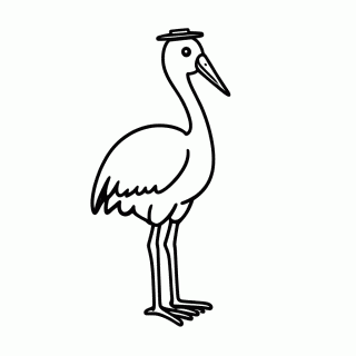 Garca Crane para colorir