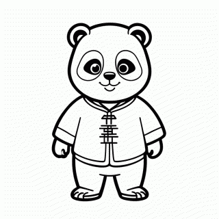 Panda Da Aldeia para colorir