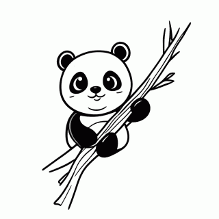 Panda Na Arvore para colorir