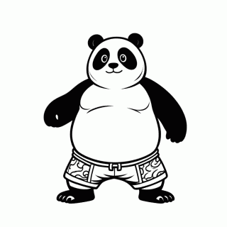 Po Panda — Kung Fu Panda para Colorir