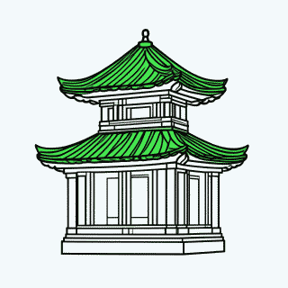 Templo De Jade para colorir