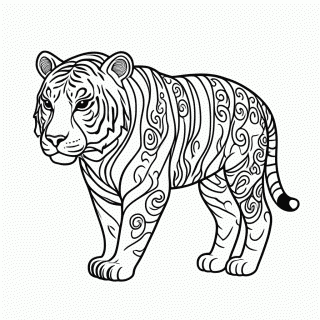 Tigre Do Zodiaco para colorir