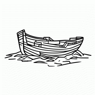 Navio Quebrado para colorir