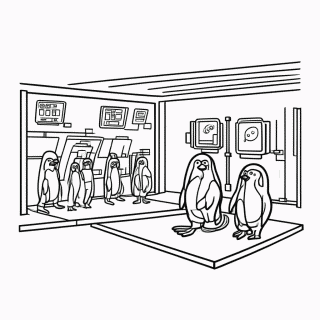 Quartel Pinguim para colorir