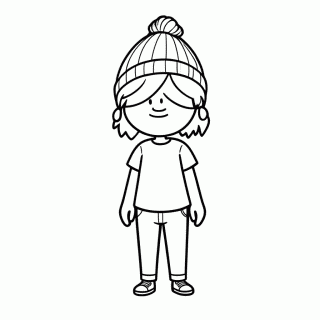 Edith Com Gorro para colorir