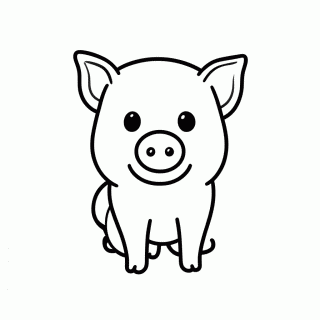 Pua Porquinho para colorir