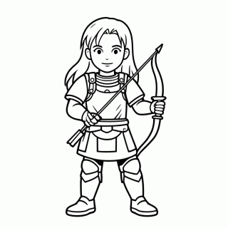 Huno Arqueiro para colorir