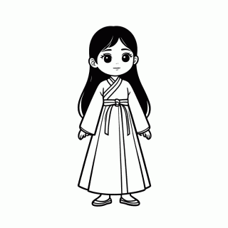 Mulan Vestido — Mulan para Colorir