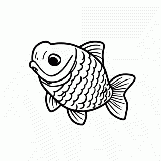 Peixe Koi Japones para colorir