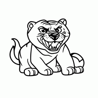 Tigre Dente-de-Sabre para colorir