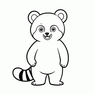 Mei Panda Vermelho para colorir