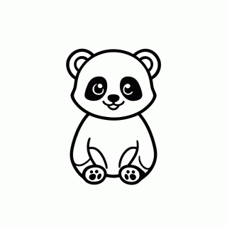 Panda Vermelho Fofo para colorir