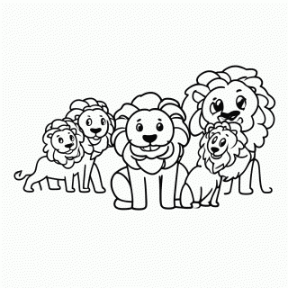 Manada De Leoes para colorir