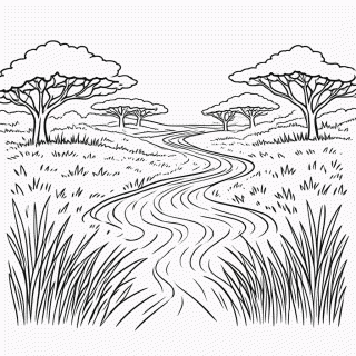 Rio Do Savana para colorir