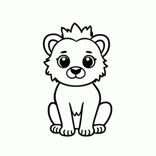 Simba Filhote — Rei Leão para Colorir