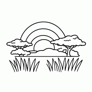 Sol Do Savana — Rei Leão para Colorir