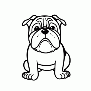 Luiz, o Buldogue para colorir
