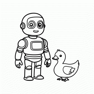 A Robô e o Ganso para colorir