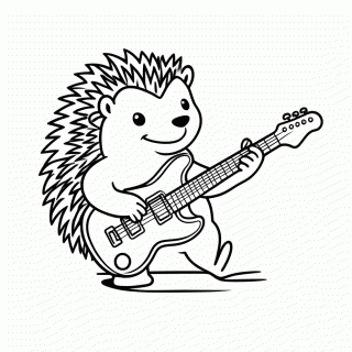 Ash na Guitarra para colorir