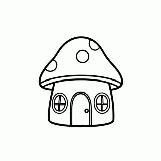 Casa de Cogumelo para colorir