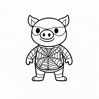 Spider Ham Porquinho para colorir
