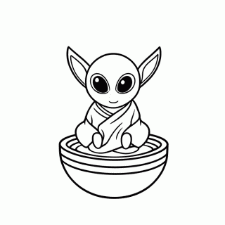 Baby Yoda Grogu — Star Wars para Colorir