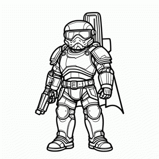 Mandaloriano Com Capacete para colorir