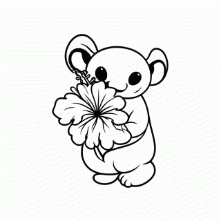 Stitch com Flor para colorir