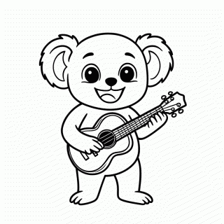 Stitch no Ukulele para colorir
