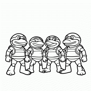 As Quatro Tartarugas para colorir