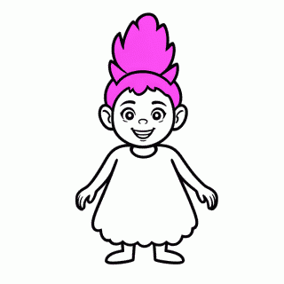 Poppy Rosa — Trolls para Colorir