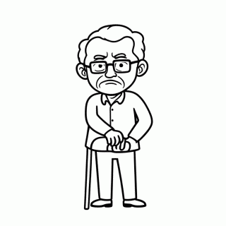 Carl com Bengala para colorir