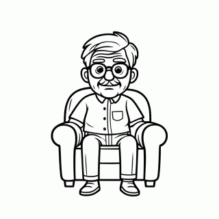 Carl na Poltrona para colorir