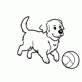 Dug com a Bola para colorir