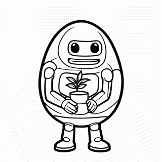 Eve com a Planta para colorir