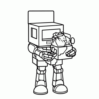 Wall-E com Cubo para colorir