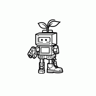 Wall-E com a Planta para colorir