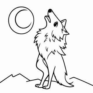 Lobo Uivante — Wandinha (Wednesday) para Colorir
