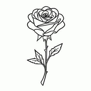 Rosa Negra para colorir