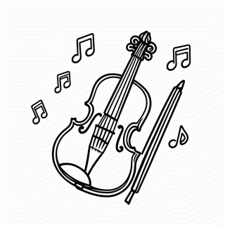 Violino Da Wandinha para colorir