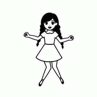 Wandinha Dancando para colorir