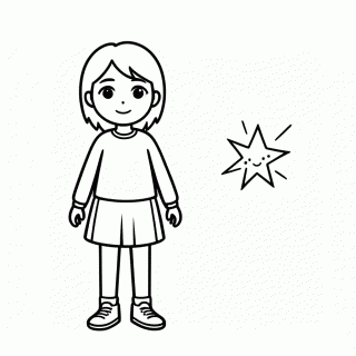 Asha e Estrela para colorir