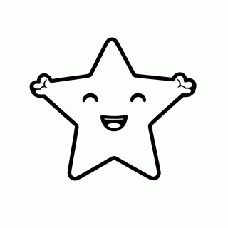 Estrela Sorrindo para colorir
