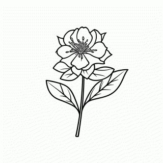 Flor Flor De Azaleia — Flores Exóticas para Colorir