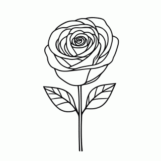 Flor Rosa — Flores para Colorir