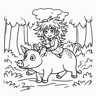 Caipora para colorir