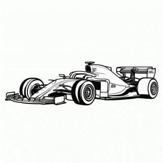 Carro F1 Azul Mercedes para colorir