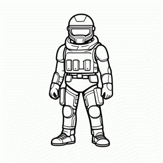 Skin Soldado Base para colorir