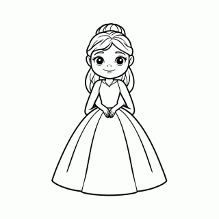 Elsa Vestido Azul Gelo — Frozen para Colorir